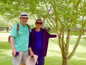 Trip - Don and Kathy in Wadham's garden